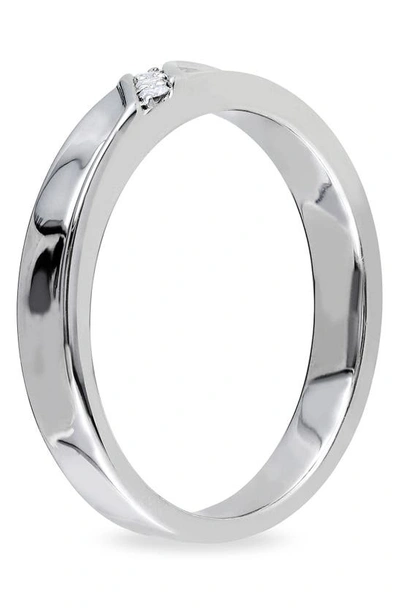 Delmar Sterling Silver Diamond 3-stone Ring In White