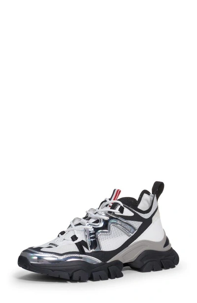 Shop Moncler Leave No Trace Sneaker In White/ Silver/ Black