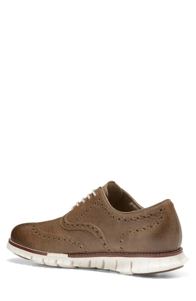 Cole Haan Zerogrand Wingtip Waterproof Derby In Ch Riverstone/ Ivory