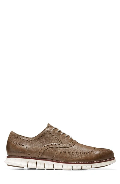 Cole Haan Zerogrand Wingtip Waterproof Derby In Ch Riverstone/ Ivory