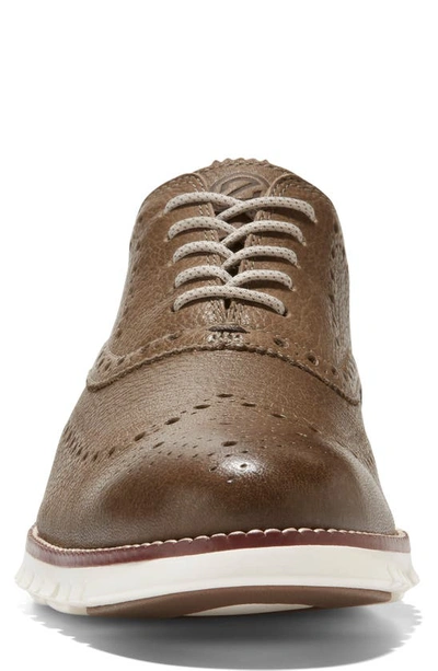 Cole Haan Zerogrand Wingtip Waterproof Derby In Ch Riverstone/ Ivory