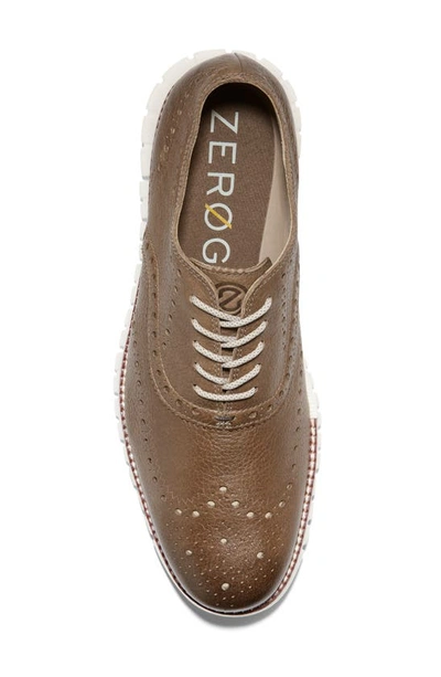 Cole Haan Zerogrand Wingtip Waterproof Derby In Ch Riverstone/ Ivory