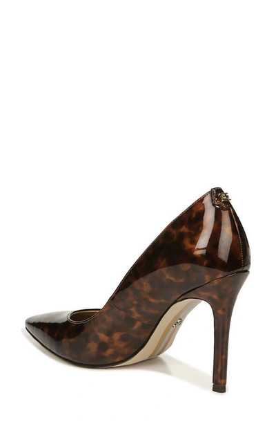 Shop Sam Edelman Hazel Pointed Toe Pump In Animal Print Patent Leather