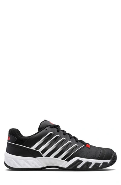 Shop K-swiss Bigshot Light 4 Tennis Shoe In Black/ White/ Poppy Red