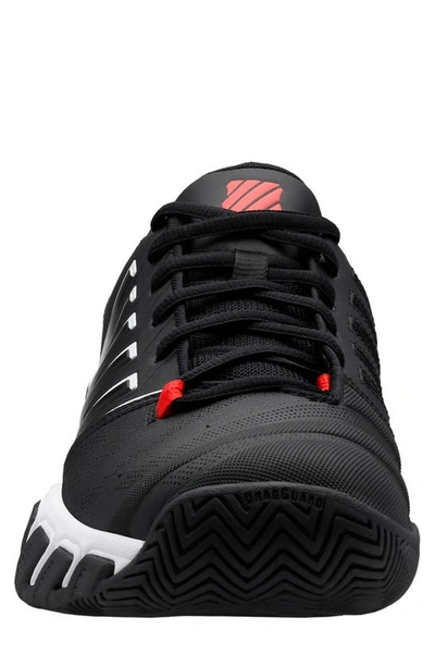 Shop K-swiss Bigshot Light 4 Tennis Shoe In Black/ White/ Poppy Red