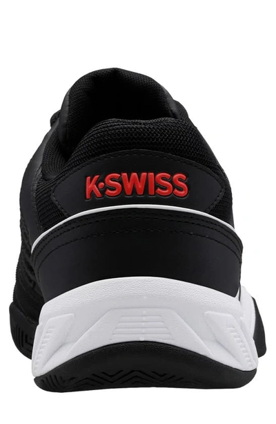 Shop K-swiss Bigshot Light 4 Tennis Shoe In Black/ White/ Poppy Red