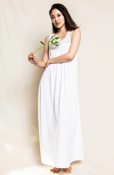 Shop Petite Plume Camille Luxe Pima Cotton Nightgown In White