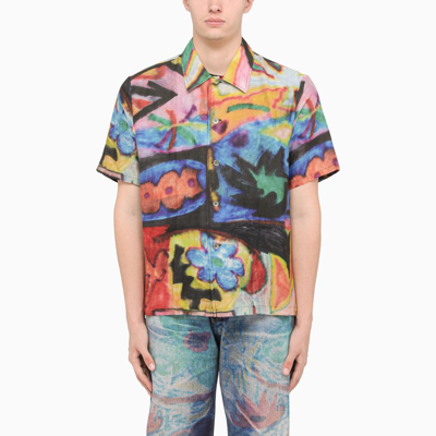 Shop Our Legacy Multicolour Graphic-print Short-sleeved Shirt