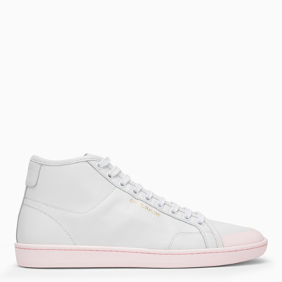 Saint Laurent Court Classic Sl/39 High-top Leather Sneakers In White