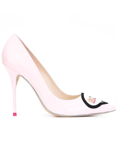 Sophia Webster 100mm Boss Lady Patent Leather Pumps, Light Pink