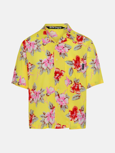 Shop Palm Angels Yellow Viscose Shirt