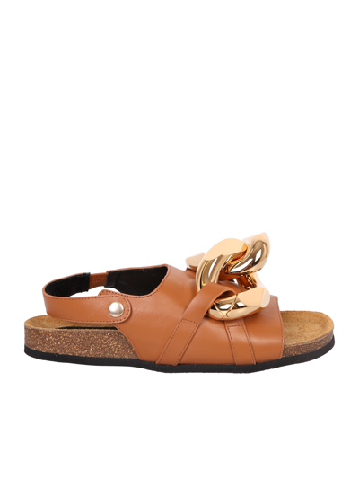 Shop Jw Anderson J.w. Anderson Chain Flat Sandals In Brown