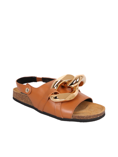 Shop Jw Anderson J.w. Anderson Chain Flat Sandals In Brown