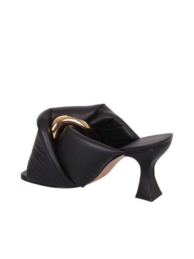 Jw Anderson Twist Chain Slide Sandals In Black