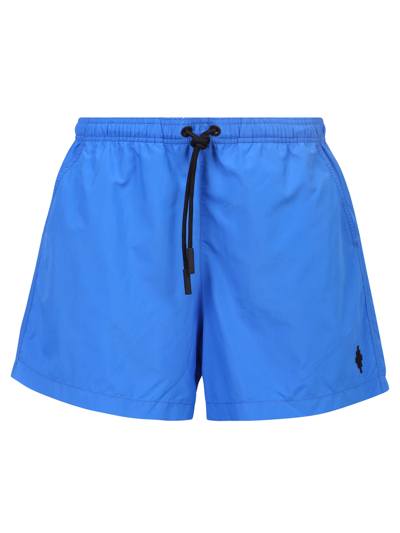 Shop Marcelo Burlon County Of Milan Marcelo Burlon Cross Motif Swimming Shorts In Blue