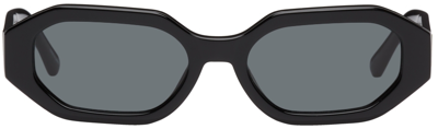 Shop Attico Black Linda Farrow Edition Irene Sunglasses In 100 Black