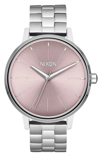 Shop Nixon The Kensington Bracelet Watch, 37mm In Silver/ Lavender/ Silver
