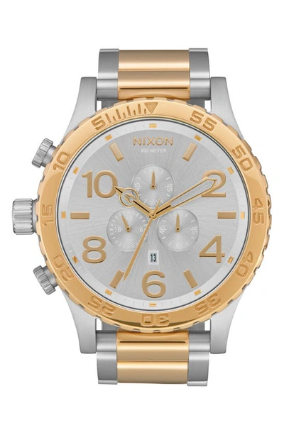 Shop Nixon 'the 51-30 Chrono' Watch, 51mm In Silver/gold