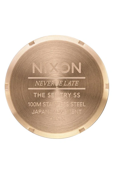 Shop Nixon Sentry Bracelet Watch, 42mm In Gold/ White/ Gold