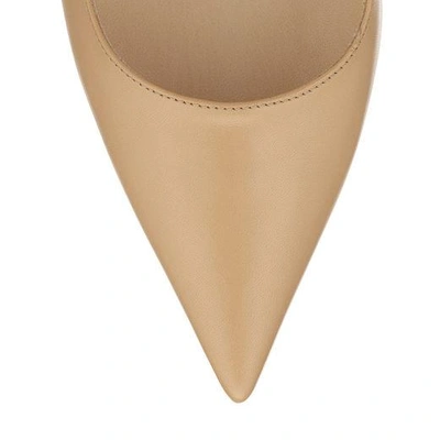 Shop Jimmy Choo Abel Nude Kid Leather Pointy Toe Pumps