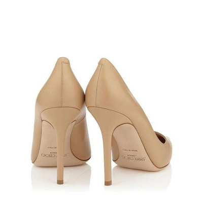 Shop Jimmy Choo Abel Nude Kid Leather Pointy Toe Pumps