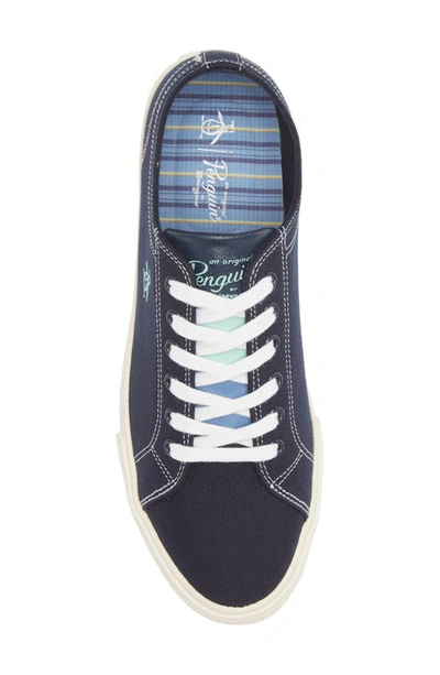 Shop Original Penguin Sam Stripe Canvas Sneaker In Navy Textile