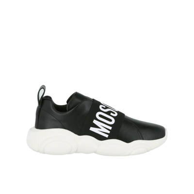 Shop Moschino Couture Logo Sneakers In Black