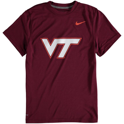 Nike Youth  Maroon Virginia Tech Hokies Logo Legend Dri-fit T-shirt In Maroon