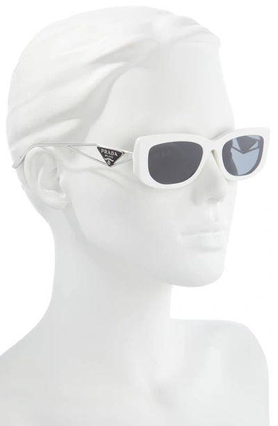 Shop Prada 53mm Rectangular Sunglasses In Bone