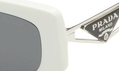 Shop Prada 53mm Rectangular Sunglasses In Bone