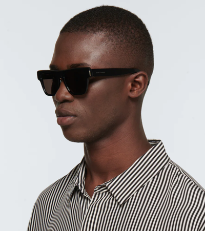 Saint Laurent Square-frame Acetate Sunglasses In Black-black-black
