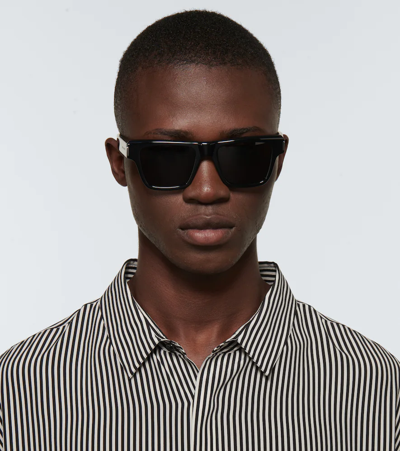 Saint Laurent Square-frame Acetate Sunglasses In Black-black-black