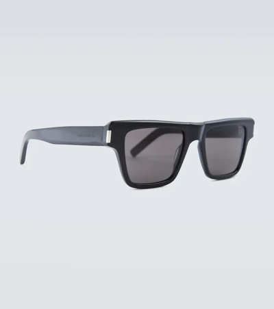 Saint Laurent Square-frame Acetate Sunglasses In Black-black-black