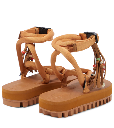 Shop Alanui X Suicoke Platform Sandals In Sugar Brow