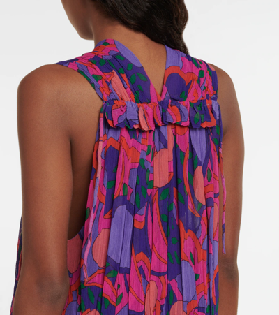 Shop Isabel Marant Alsaw Printed Silk Chiffon Maxi Dress In Pink