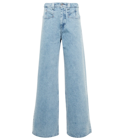 Shop Isabel Marant Lemony High-rise Wide-leg Jeans In Light Blue