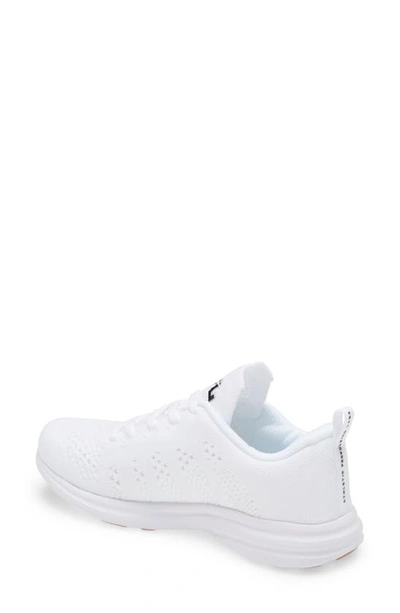 Shop Apl Athletic Propulsion Labs Techloom Pro Knit Running Shoe In White/ Black/ Gum