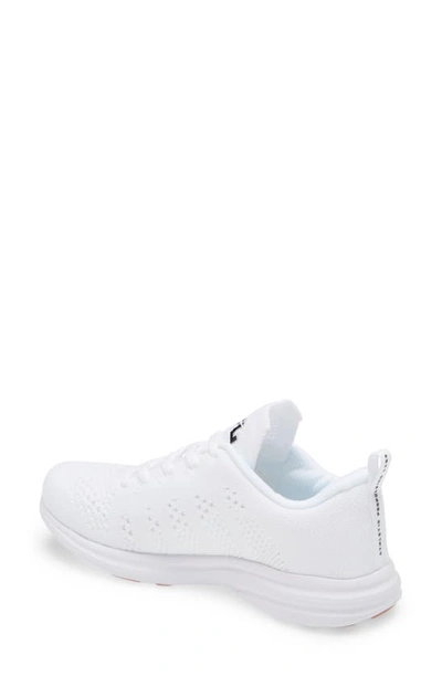 Apl Athletic Propulsion Labs Techloom Pro Knit Running Shoe In White/ Black/ Gum