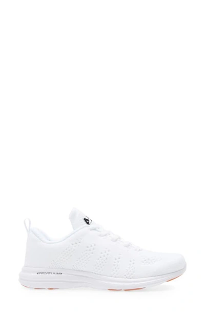 Apl Athletic Propulsion Labs Techloom Pro Knit Running Shoe In White/ Black/ Gum