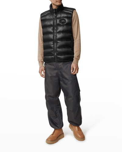 Shop Canada Goose Men's Crofton Disc Puffer Vest In Black