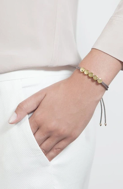 Shop Monica Vinader Engravable Linear Bead Friendship Bracelet In Mink/ Yellow Gold