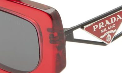 Shop Prada 53mm Rectangular Sunglasses In Dark Grey