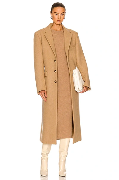 Shop Wardrobe.nyc Single Breasted Coat In Camel