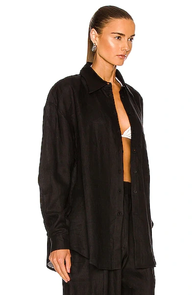 Aexae Linen Shirt In Black