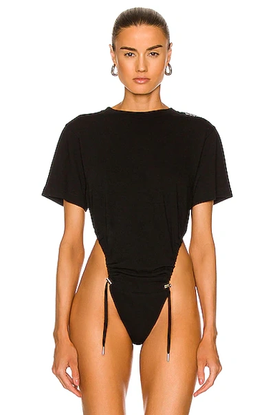 Shop Y/project Classic Ruched T-shirt Bodysuit In Black