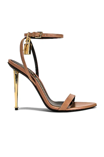 Tom Ford Padlock 105 Leather Sandals In Flesh