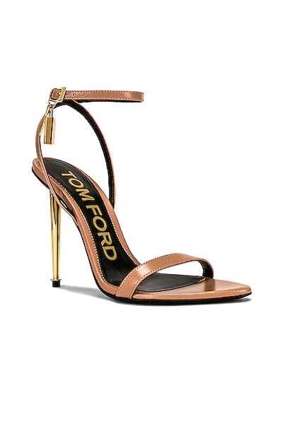 Tom Ford Padlock 105 Leather Sandals In Flesh