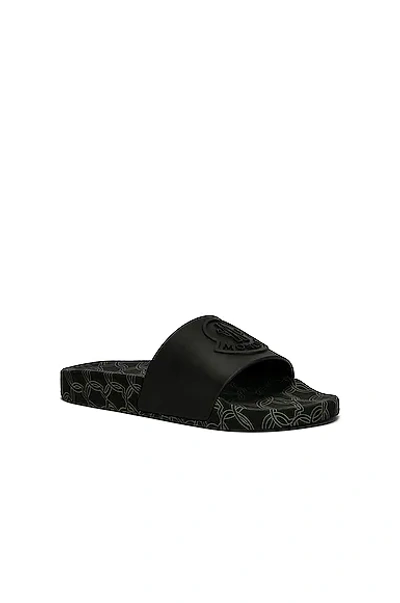 Shop Moncler Jeanne Slide Sandal In Black