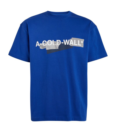 Shop A-cold-wall* Cotton Strata T-shirt In Blue