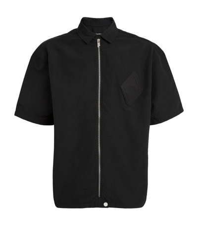 Shop A-cold-wall* Surface Short-sleeved Overshirt In Black